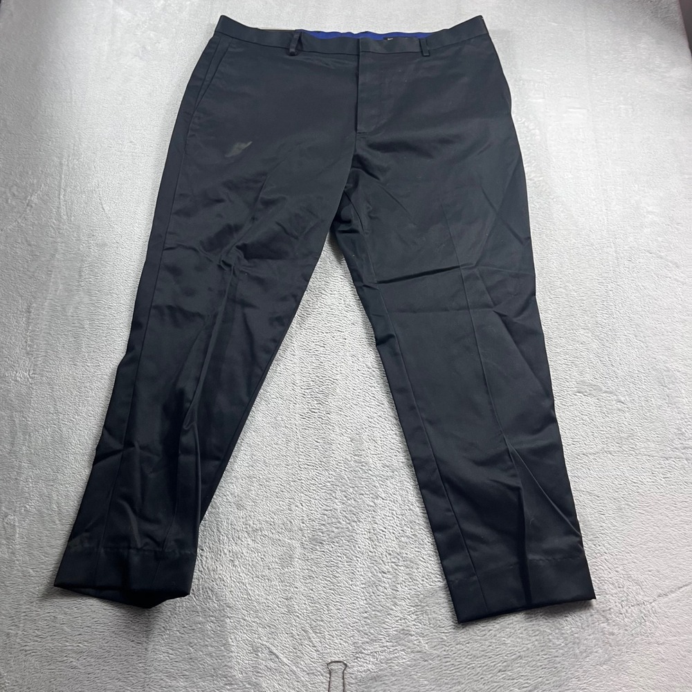 Banana Republic Mens 36x34 Non-Iron Tailored Slim Fit Chino Pants Black New
